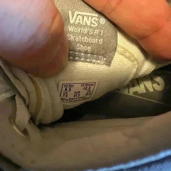 Vans Sk8-Hi Men’s Size 8.5 Gray Old Skool Sneakers High Top  Skate Shoes - Picture 7 of 7